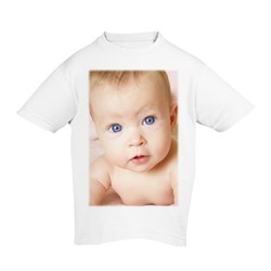 T-Shirt bimbo full foto bianco poliestere